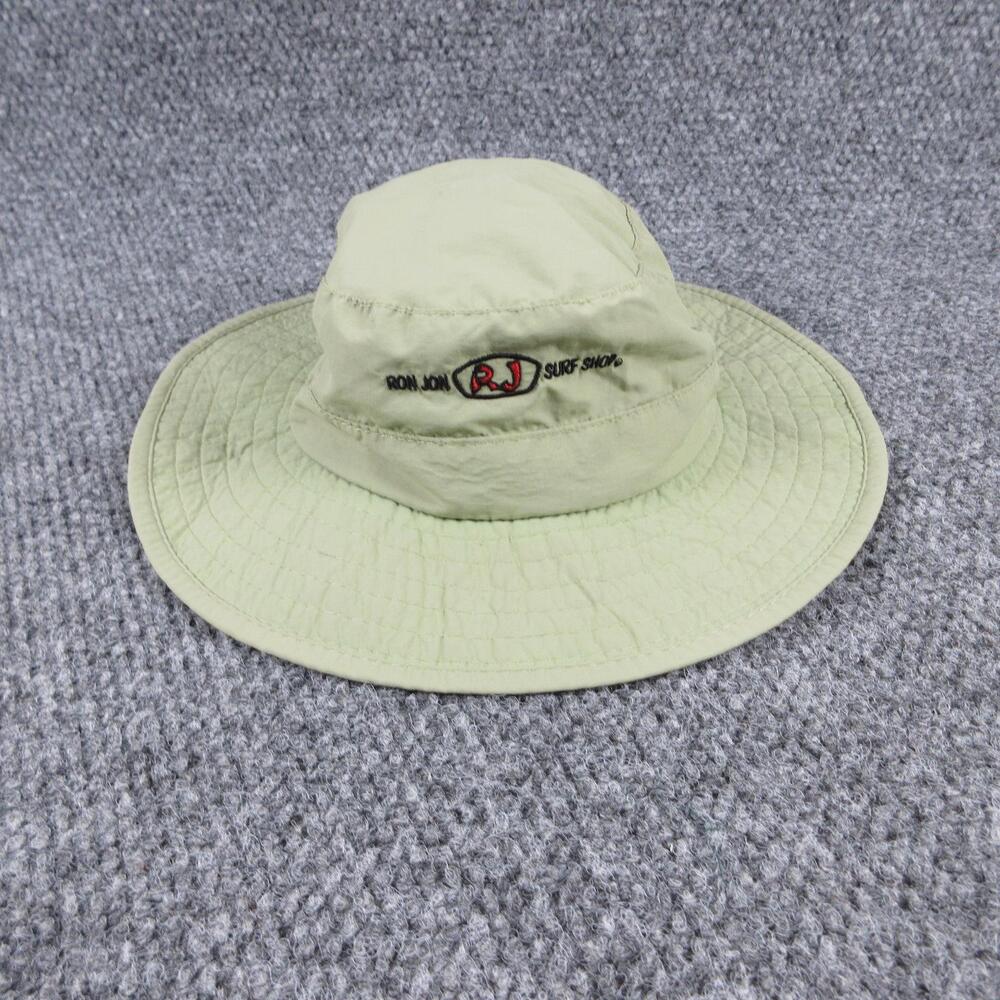 Ron Jon Surf Shop Hat Boonie Mens L Green Nylon Lined Adjustable Wide Brim
